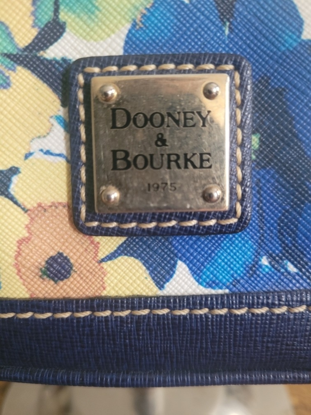 Dooney & Bourke Floral Dome Satchel - Blue, Teal, Yellow - Picture 9 of 10